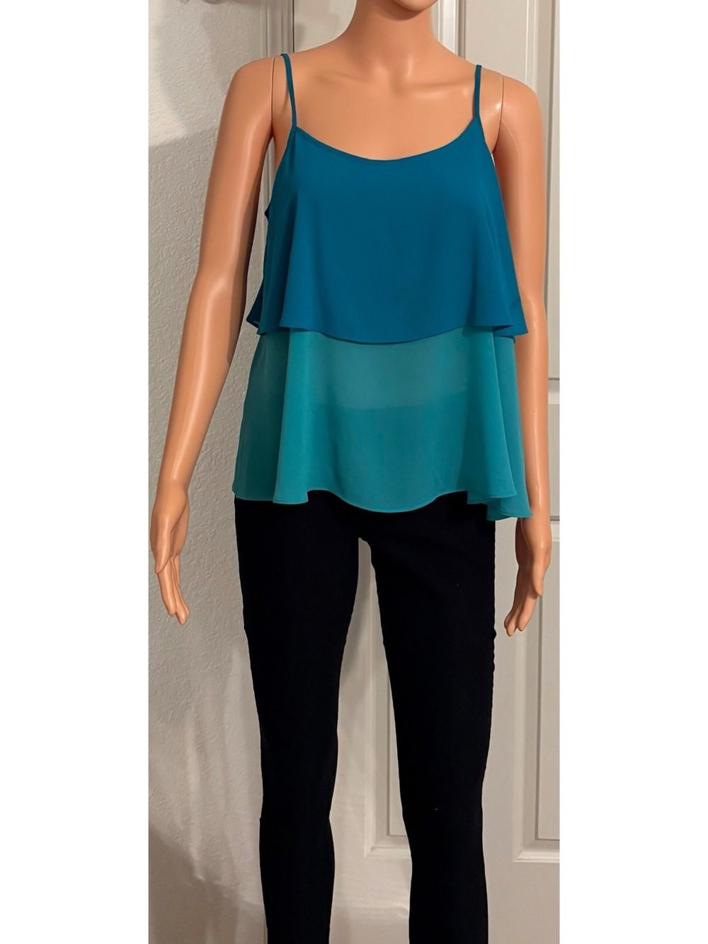 Forever 21 Teal Layered Spaghetti Strap Camisole
